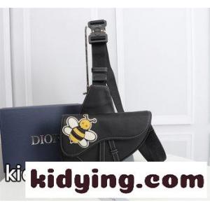 dior コピーディオール コピー ディオール コピー バッグ 黒コピー メンズSADDLEメンズショルダーバッグ バストバッグ 黒の牛皮革kid2611TzGr