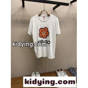 ユニセックス 快適 コットン 半袖Tシャツ ケンゾー Tシャツ コピー クルーネック グレーkid26CqCODu