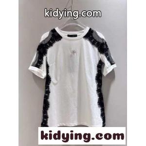 レースインサート&DGロゴ コットンTシャツ ドルチェ&ガッバーナ ブランド コピー 半袖Tシャツ 偽物 ホワイトkid26r8Xbyu