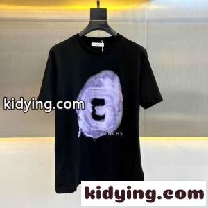 ベーシック クルーネック プリント コットン ジバンシィ ブランド コピー Tシャツ コピー 半袖 ブラックkid26y8Pvii