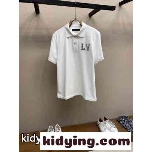 LVパッチ ポロシャツ ルイ・ヴィトン 半袖Tシャツ コピー ホワイトkid2641r0fy