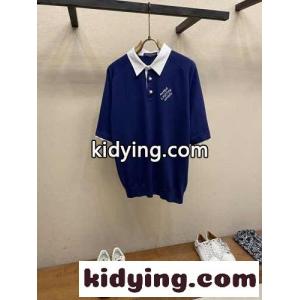 エンブロイダード ショートスリーブ ポロシャツ ルイ・ヴィトン 半袖Tシャツ コピー ブルーkid26myGnCy