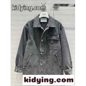オーバーサイズ ユニセックス デニムジャケット プラダ スーパーコピー ジャケット コピーkid26LjWH9r
