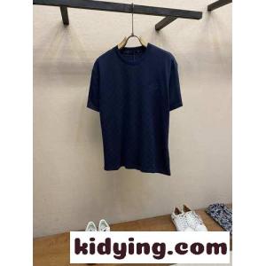 ダミエ クルーネック Tシャツ ルイ・ヴィトン 半袖Tシャツ コピー ブルーkid26aq4f8j