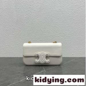 セリーヌ コピーブランド バッグ コピー 定番 人気 トリオンフ レディース チェーン ショルダーバッグ ホワイトkid26mSPD0f