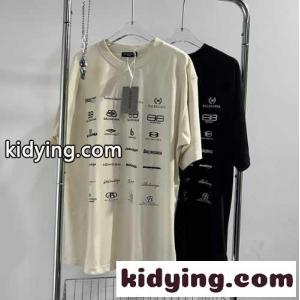 人気 ユニセックス ロゴ オーバーサイズ バレンシアガ コピー Tシャツ コピー カジュアル ファッションkid26bmOLbu
