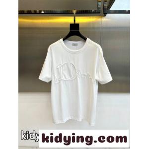 シンプル ロゴ 半袖Tシャツ クリスチャン・ディオール ブランド コピー Tシャツ 偽物 ホワイトkid26XDuObi