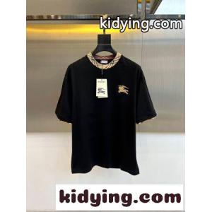洗練された コットン 半袖Tシャツ バーバリー コピー Tシャツ 偽物 クルーネック ブラックkid26SjOXza