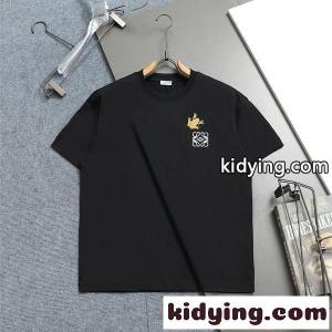 人气上昇 ブラック 刺繍 モードストリート 半袖Tシャツ loewe ブランド コピー ロエベ ブランド コピー コピーkidying26PPHDSv
