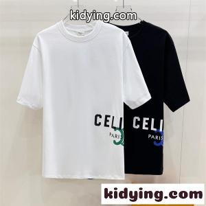 新着 ホワイト ロゴプリント celine スーパーコピー セリーヌ スーパーコピー コピー シンプル 軽やか 半袖Tシャツkidying26vOvaui