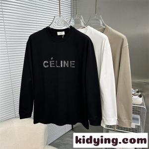 話題 ブラック ロゴデザイン ミニマル 快適 celine コピーブランド セリーヌ コピーブランド コピー 長袖Tシャツkidying26mqaW9D