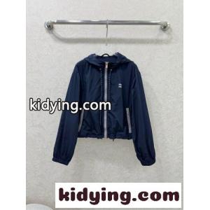クロップド フーデッドジャケット ミュウミュウ スーパーコピー ジャケット 偽物 ネイビーkid26ayq0Hn