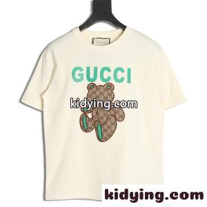 gucci スーパーコピー テディベア Tシャツ グッチ スーパーコピー コピー 高級感 刺繍 ベージュ 可愛い ロゴファッションkidying26SXL9za