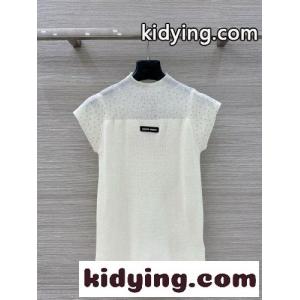 ロゴ入り ラインストーン ニット トップス ミュウミュウ コピー セーター コピー アイボリーkid26uKfe0r