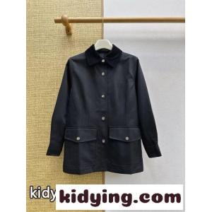 カジュアル コーデュロイ襟 ブルゾン ロエベ コピー ジャケット コピー ブラックkid268jy0Dq