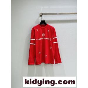 スタイリッシュ カジュアル 長袖Tシャツ クロムハーツ ブランド コピー Tシャツ 偽物 レッドkid26DmWXze