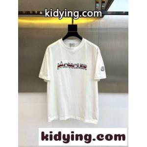 シンプル ロゴ刺繍 クルーネック 半袖Tシャツ モンクレール コピー Tシャツ 偽物 ホワイトkid26jq4nay