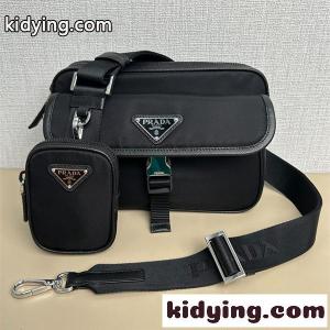 ショルダーバッグ prada コピーブランド コピー バッグ 本革 トライアングルディテール プラダ コピーブランド ブラック 取り外しミニポーチ付き 軽量 防水風kidying26am0zSv