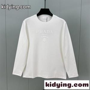 prada コピー 長袖Tシャツ エンボスロゴ 立体加工 ミニマルデザイン 高級感 シンプル プラダ コピー コピーkidying268jeSLn