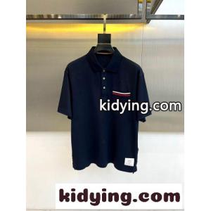 カジュアル 定番 コットン ポロシャツ トムブラウン ブランド コピー Tシャツ 偽物 ネイビーkid26HbO1nu