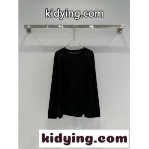 シンプル ロゴ刺繍 ロングスリーブTシャツ アレキサンダーワング Tシャツ コピー ブラックkid265T1r8f