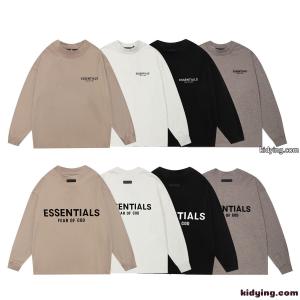 オーバーサイズ 刺繍 長袖Tシャツ ESSENTIALS ホワイト プリント ストリート ミニマル エッセンシャルズ コピーkidying26zuqCSj
