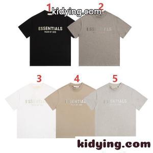 エッセンシャルズ 偽物 半袖Tシャツ ESSENTIALS ブラック プリント モード ユニセックス 着回し抜群 定番kidying26aGvWLD