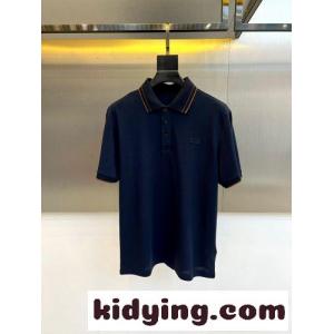 エルメネジルド・ゼニア Tシャツ 偽物 定番 カジュアル コットン 半袖 ポロシャツ ネイビーkid26baSfKr