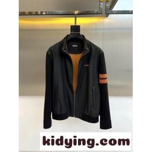 エルメネジルド・ゼニア ジャケット 偽物 大人カジュアル スタンドカラー ブルゾン ブラックkid26fymqey