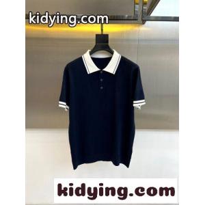 定番 カジュアル 配色 ポロシャツ エルメネジルド・ゼニア Tシャツ 偽物 ネイビーkid260jW9bm