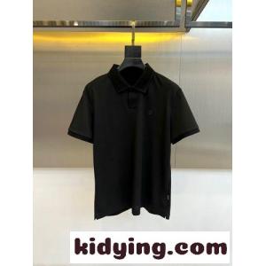 洗練された 上品 半袖 ポロシャツ エルメネジルド・ゼニア Tシャツ 偽物 ブラックkid26OvKjeC