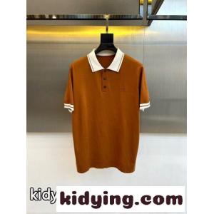 定番 カジュアル 配色 ポロシャツ エルメネジルド・ゼニア Tシャツ 偽物 ブラウンkid26COz4va