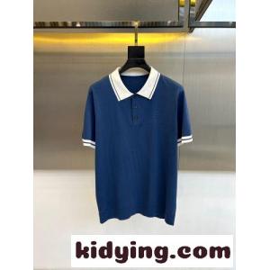 定番 カジュアル 配色 ポロシャツ エルメネジルド・ゼニア Tシャツ 偽物 ブルーkid26vKPTHj