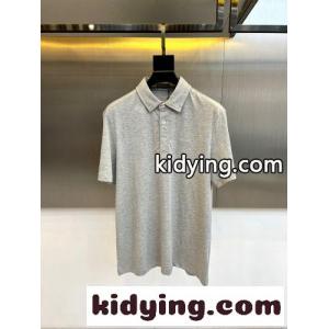シンプル コットン 半袖ポロシャツ エルメネジルド・ゼニア Tシャツ 偽物 グレーkid26bCiiSb