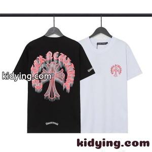 クロムハーツ コピーブランド コピー ブラック ホワイト展開 プリント CHROME hearts コピーブランド 半袖Tシャツ 刺繍 ストリート 2026新作kidying26j4zCiu