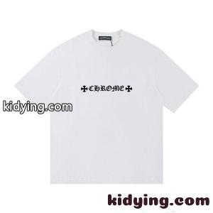 CHROME hearts コピー ホワイトミニマル プリント 半袖Tシャツ シンプル 高級感 2026新作 クロムハーツ コピー コピーkidying26ySr0fu