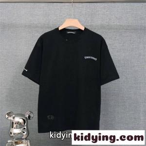 半袖Tシャツ メンズ CHROME hearts コピーブランド シンプルロゴ クロムハーツ コピーブランド 偽物 無地系 ストリート 着回し万能kidying26mCaODC