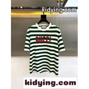 ボーダー柄 ロゴ入り 半袖Tシャツ グッチ コピーブランド ...