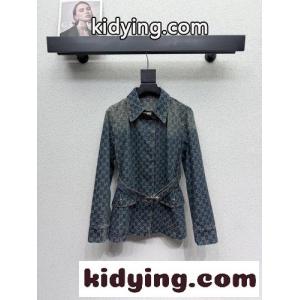 GG総柄 ベルト付き デニムジャケット グッチ コピー ジャケット コピー ブルゾンkid26OzOLny