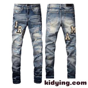 アミリ コピー デニムパンツ インディゴブルー AMIRI 2026新作 ダメージ加工 スリムシルエットkidying26LTzyOf