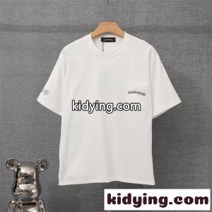 カラフルクロス バックプリント クロムハーツ コピー スーパーコピー 半袖Tシャツ 胸ポケット付き ホワイト ブラック 夏 ストリート Chrome hearts コピーkidying26u0HHbq