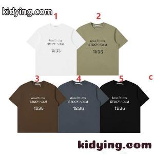 ロゴプリント Tシャツ 半袖 ユニセックス Acne シンプ...