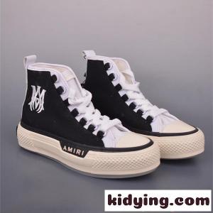 AMIRI ハイカット スニーカー キャンバス素材 厚底ソール 編み上 カジュアル アミリ コピーkidying26WTbKPj