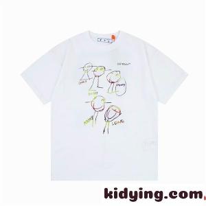上品な雰囲気を醸し出すOff-white コピーオフホワイト コピーＴシャツコピー　クルーネック半袖Tシャツ　男女兼用ｔシャツ　ブラックＸ赤色kid26PLvaOz