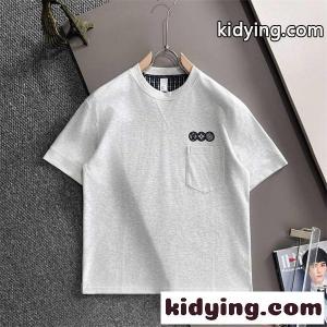 ルイ・ヴィトン コピー ワンポイントポケットTシャツ 半袖 グレーメランジ ロゴ刺繍 クルーネック ミニマル カジュアル LOUIS vuitton スーパーコピーkidying26rKbm8z