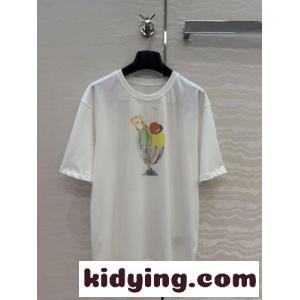 カジュアル プリント クルーネック半袖Tシャツ フェンディ コピー Tシャツ 偽物 ホワイトkid260fOveq