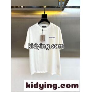 シンプル ロゴ コットン 半袖Tシャツ バレンシアガ コピー Tシャツ 偽物 ホワイトkid26W9v8jy