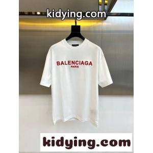 シンプル 定番 ロゴ刺繍 半袖Tシャツ バレンシアガ スーパーコピー Tシャツ 偽物 ホワイトkid2609vaua