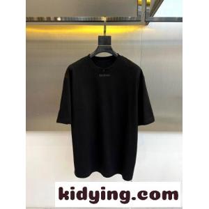ミニロゴ オーバーサイズ 半袖Tシャツ バレンシアガ コピー Tシャツ 偽物 ブラックkid26XLXP5v