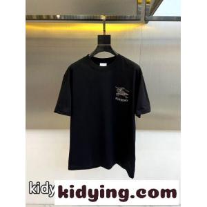 ベーシック ロゴ バーバリー スーパーコピー Tシャツ 偽物 クルーネック 半袖Tシャツ ブラックkid26KXTf0n